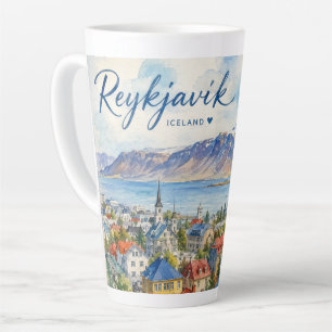 Reykjavik Island Souvenir Wasserfarbe Milchtasse