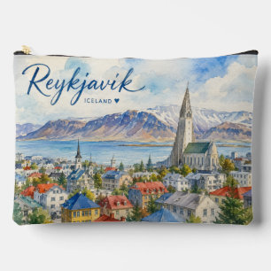 Reykjavik Island Souvenir Wasserfarbe Zubehörtasche