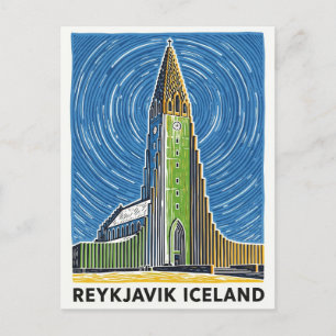 Reykjavík Island Travel Postkarte