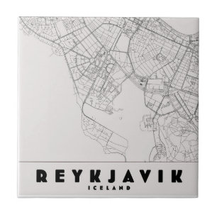 Reykjavik Island Vintage-Reisekarte Fliese