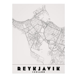 Reykjavik Island Vintage-Reisekarte Fotodruck