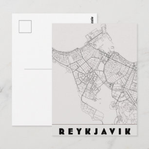 Reykjavik Island Vintage-Reisekarte Postkarte