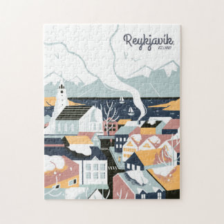 Reykjavik, Island Vintage Travel Poster