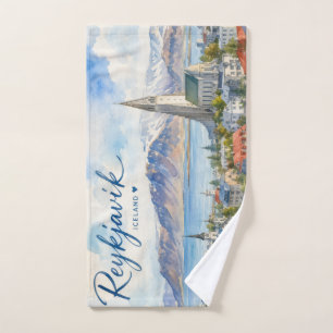 Reykjavik Islande souvenir aquarelle