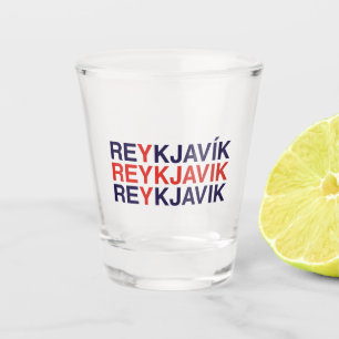REYKJAVIK Isländische Flagge Schnapsglas