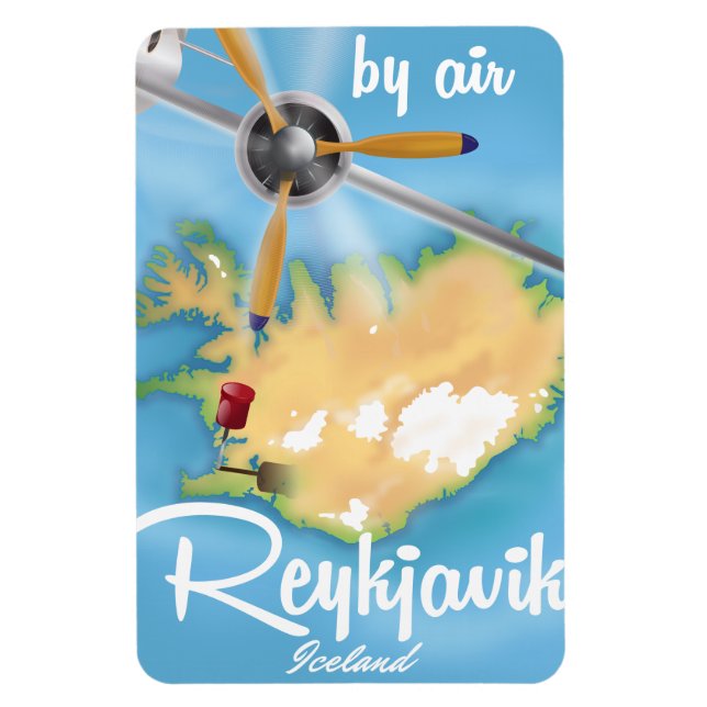 Reykjavik, isländisches Reiseplakat Magnet (Vertikal)