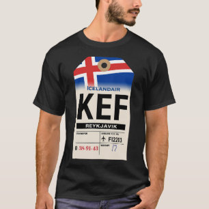 Reykjavik (Kef) Island Gepäckanhänger der Fluggese T-Shirt