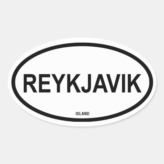 REYKJAVIK OVALER AUFKLEBER (Vorderseite)