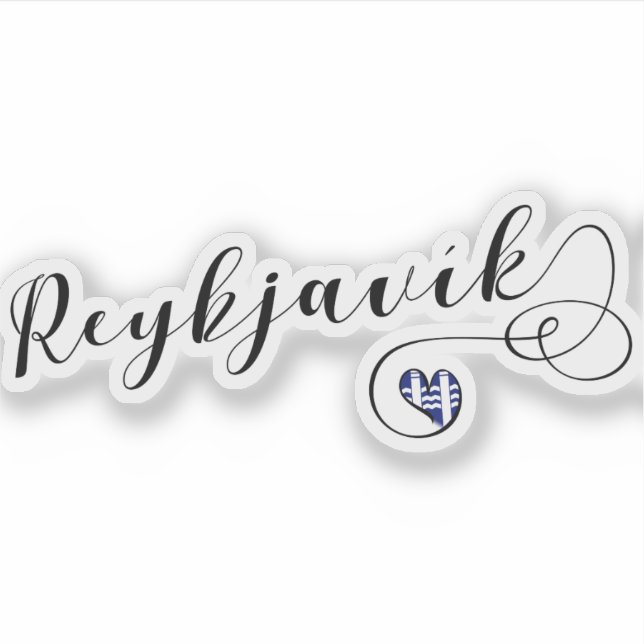 Reykjavík, Reykjavik Herzenflagge Aufkleber (Vorderseite)