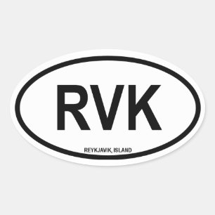 Reykjavik "RVK" Ovaler Aufkleber