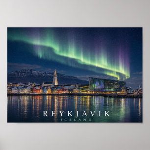 Reykjavík Waterfront Hafen Skyline Island Island A Poster