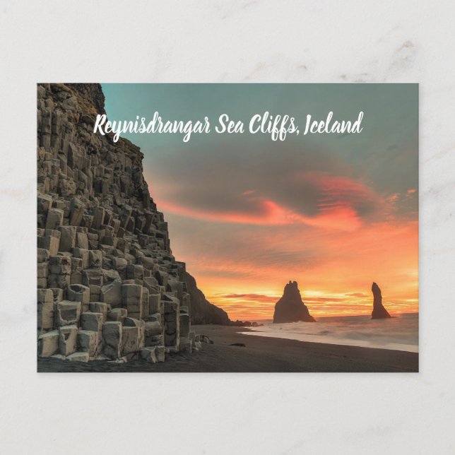 Reynisdrangar Sea Cliffs Island Postkarte (Vorderseite)