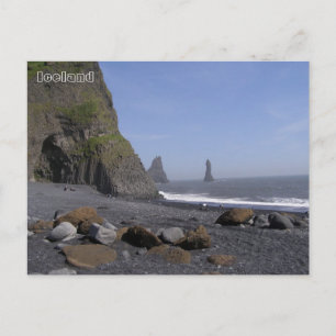 Reynisdrangar, Strand Reynisfjara, Island Postkarte