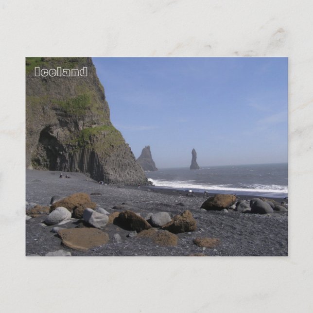 Reynisdrangar, Strand Reynisfjara, Island Postkarte (Vorderseite)