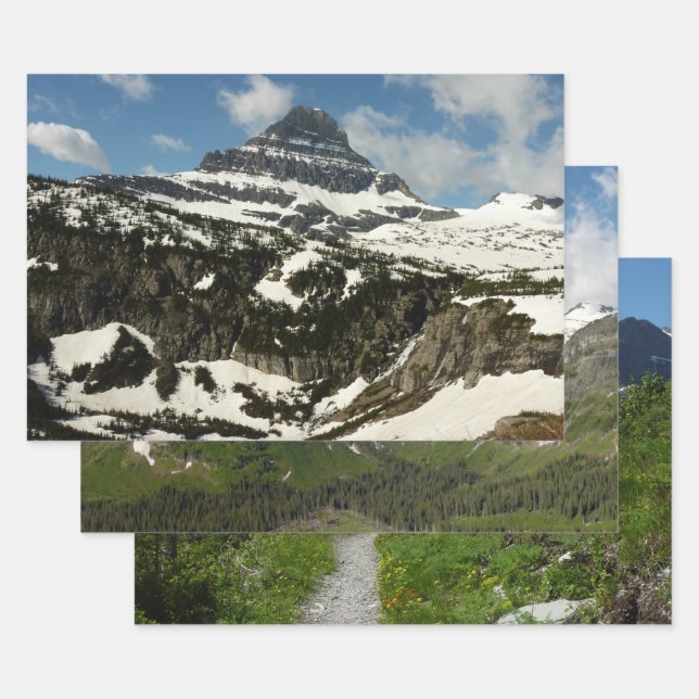 Reynolds Mountain vom Logan Pass beim Glacier Park Geschenkpapier Set (Set)