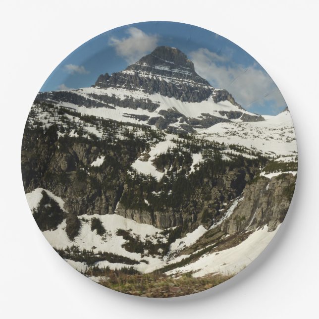 Reynolds Mountain vom Logan Pass beim Glacier Park Pappteller (Vorderseite)