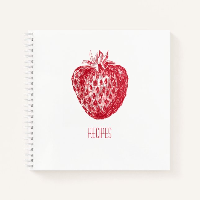 Rezept Buch mit Erdbeerabdeckung (Vorderseite)