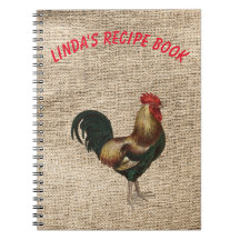 Rezept-Buch mit Hahn und personalisiertes