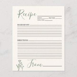 Rezept Card Boho Blumenbudget Flyer