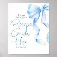 Rezept Cards Dusty Blue Bow Brautparty Signierung