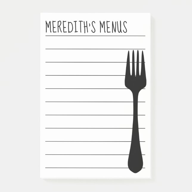 Rezept, das Anmerkungs-Auflage für Koch teilt Post-it Klebezettel (Vorderseite)