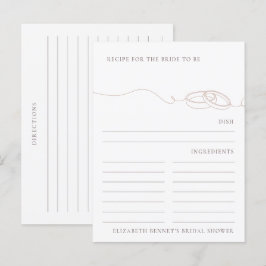 Rezept für Blush Wedding Rings Brautparty Anfrage Postkarte