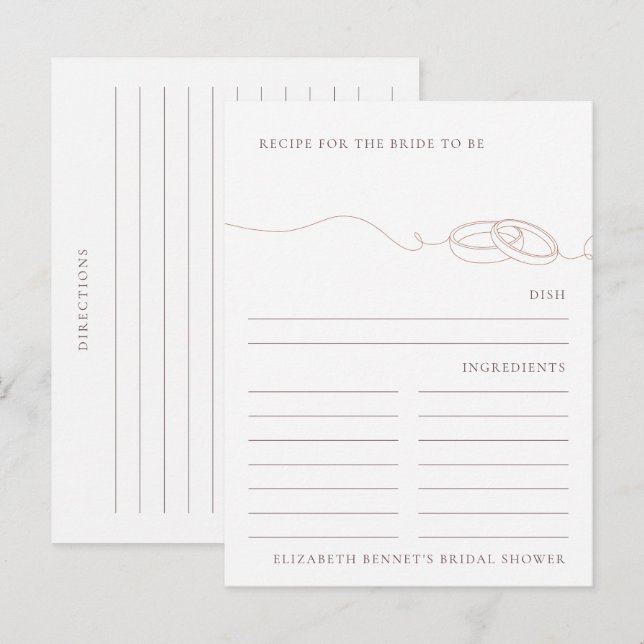 Rezept für Blush Wedding Rings Brautparty Anfrage Postkarte (Vorne/Hinten)