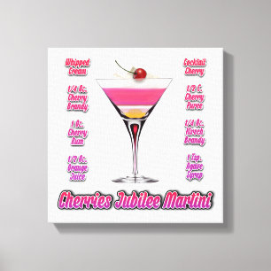 Rezept für Cherries Jubilee Martini Cocktail 12"x1 Leinwanddruck