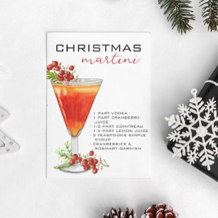 Rezept für Christmas Martini Cocktail Postkarte