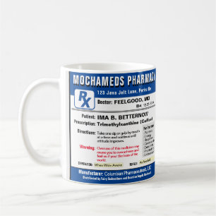 Rezept für den rechteckigen Aufkleber für Kaffee Kaffeetasse