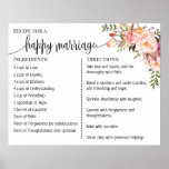 Rezept für ein glückliches Ehezeichen Hochzeitsges Poster<br><div class="desc">Klicken Sie auf "Design bearbeiten",  um das Layout zu personalisieren oder zu ändern (Textänderung,  Schriftart,  Schriftart). ** Bitte lesen Sie die vollständige Auflistung für die passende Einladung,  Brautparty-Spiele,  Tags und Signatur verfügbar**</div>