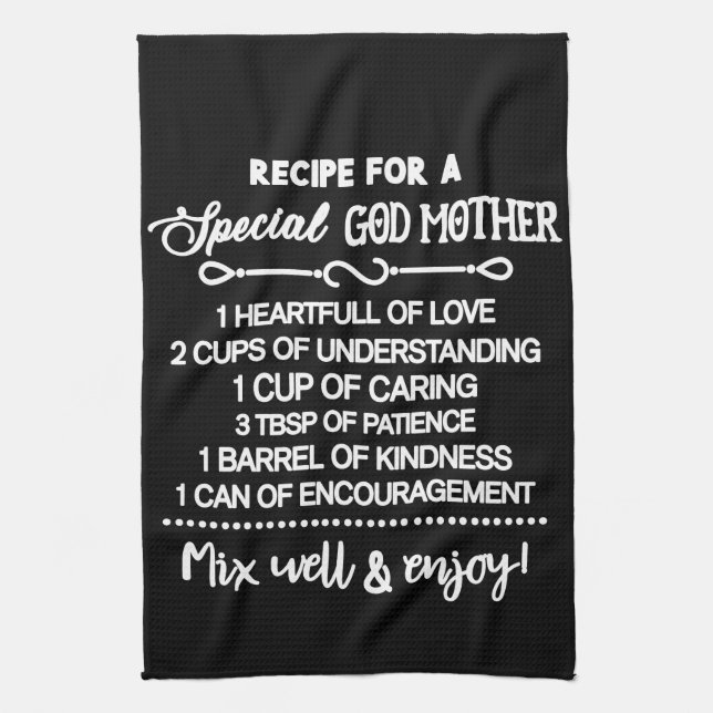 Rezept für eine besondere Großmutter Geschirrtuch (Vertikal)