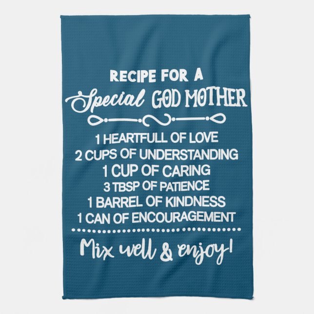 Rezept für eine besondere Großmutter Geschirrtuch (Vertikal)