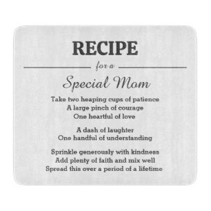 Rezept für eine besondere Mutter Schneidebrett