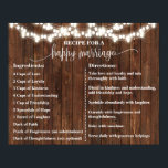 Rezept für eine glückliche Hochzeit eines Westerns Poster<br><div class="desc">Klicken Sie auf "Design bearbeiten",  um das Layout zu personalisieren oder zu verändern (Schriftart,  Stil des Schriftartes,  Verschieben oder Entfernen von Elementen *Glückliche Heiratsworte sind nicht bearbeitbar,  aber sie können geändert werden),  ** Bitte lesen Sie die vollständige Auflistung der passenden Designs,  die verfügbar sind***</div>