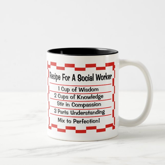 Rezept für einen Sozialarbeiter Zweifarbige Tasse (Rechts)