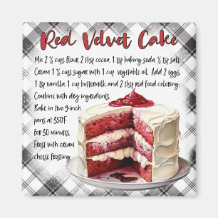 Rezept für Farmhouse Red Velvet Cake Schwarz-Weiß- Magnet