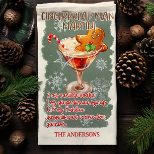Rezept für Gingerbread Man Martini Weihnachtscockt Geschirrtuch
