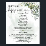 Rezept für glückliche Ehe Dusche eucalyptus Gesche Poster<br><div class="desc">Klicken Sie auf "Design bearbeiten",  um das Layout zu personalisieren oder zu ändern (Textänderung,  Schriftart,  Schriftart). ** Bitte lesen Sie die vollständige Auflistung für die passende Einladung,  Brautparty-Spiele,  Tags und Signatur verfügbar**</div>