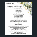 Rezept für glückliche Heirat Grüne Gold Geschenk Poster<br><div class="desc">Klicken Sie auf "Design bearbeiten",  um das Layout zu personalisieren oder zu ändern (Textänderung,  Schriftart,  Schriftart). ** Bitte lesen Sie die vollständige Auflistung für die passende Einladung,  Brautparty-Spiele,  Tags und Signatur verfügbar**</div>