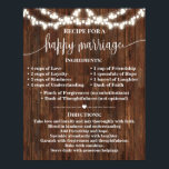 Rezept für glückliche Hochzeiten Poster<br><div class="desc">Klicken Sie auf "Design bearbeiten", um das Layout zu personalisieren oder zu verändern (Schriftart, Stil des Schriftartes, Verschieben oder Entfernen von Elementen *Glückliche Heiratsworte sind nicht bearbeitbar, aber sie können geändert werden), ** Bitte lesen Sie die vollständige Auflistung der passenden Designs, die verfügbar sind***</div>