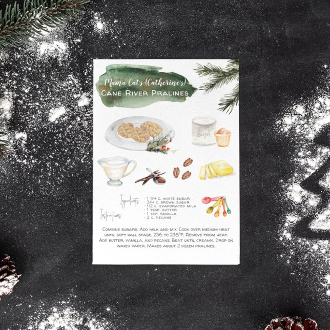 Rezept für hausgemachte Pecan Pralines | Urlaub Postkarte (Von Creator hochgeladen)