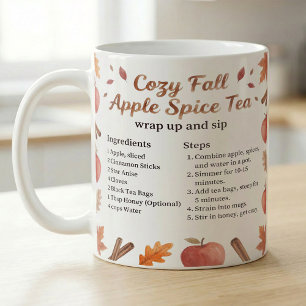 Rezept für Herbst-Wasserfarbe-Apfelgewürz-Tee Kaffeetasse