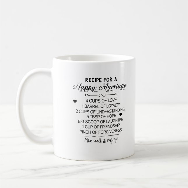 Rezept für Hochzeitsgeschenke für besondere Hochze Kaffeetasse (Links)