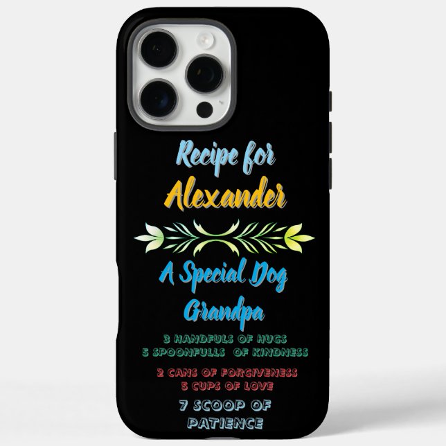 Rezept für Hund Alexander iPhone 16 Pro Max Hülle (Rückseite)