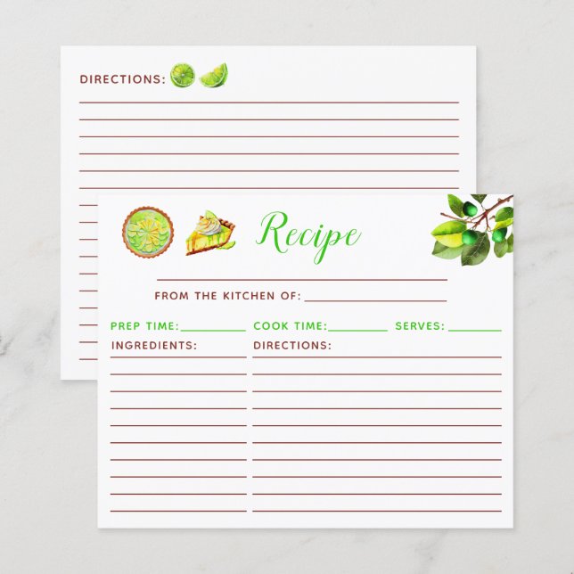 Rezept für Key Lime Pie (Vorne/Hinten)