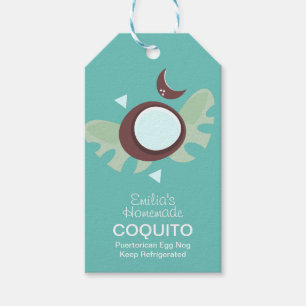 Rezept für modernen Coquito-Drink Kokos-Eier-Nog Geschenkanhänger