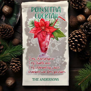 Rezept für Poinsettia-Weihnachtscocktail Geschirrtuch