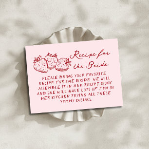 Rezept für rosa Erdbeeren für die Braut-Bridal-Sho Begleitkarte
