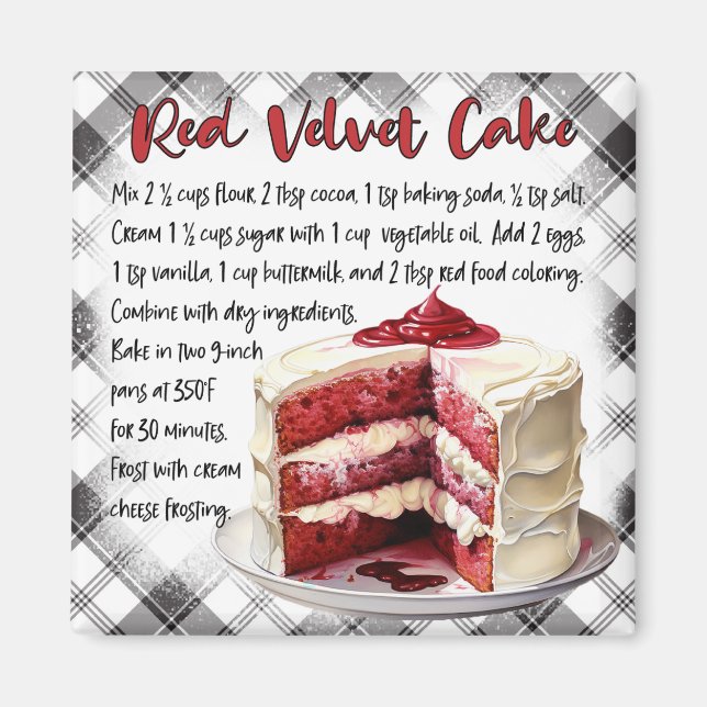 Rezept für Roten Samtkuchen Magnet (Vorne)